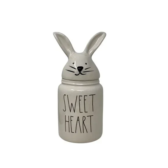 Rae Dunn SWEET HEART Bunny Canister Easter Bunny Spring Easter Baby Small Jar - Picture 2 of 11